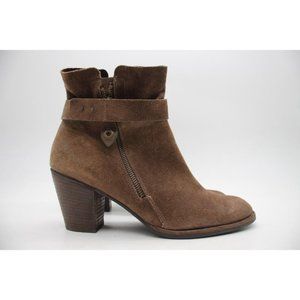 Paul Green Women's Size UK 8 Brown Suede Leather Slip On Zipper Ankle Boots